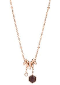 Fossil, Damen Kette 'Classics, JF03063791', Rosegold / Burgunder