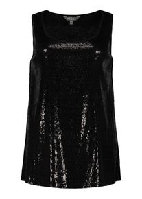 Ulla Popken, Damen Top 'Pailletten Top', Schwarz