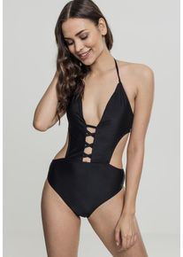 Urban Classics, Damen Swimsuit 'Lace Up', Schwarz
