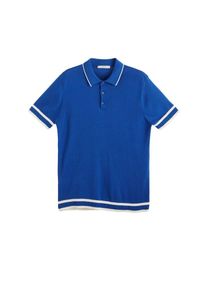 Mango Man, Herren Poloshirt 'Ecija', Blau / Wei&szlig;