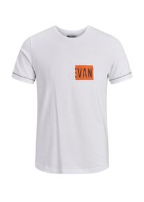 Jack & Jones JACK & JONES, Herren T-Shirt, Orange / Wei&szlig;
