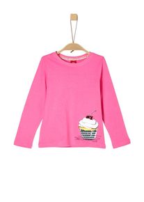 s.Oliver Junior, Mädchen Longsleeve, Pink / Blutrot / Schwarz / Weiß