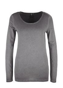 Q/S Designed By, Damen Longsleeve, Graumeliert