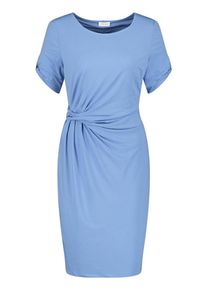 Gerry Weber, Damen Gewirke Kleid mit seitlichem Drapée, Azur