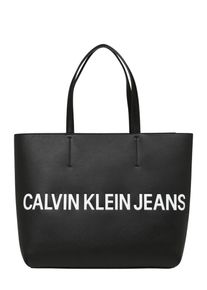 Calvin Klein Jeans, Damen Tasche 'EW TOTE', Schwarz / Weiß