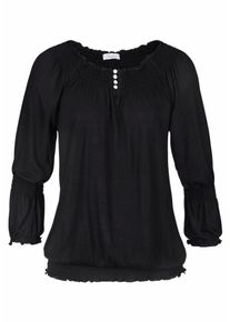 Aniston, Damen 3/4-Arm-Shirt, Schwarz