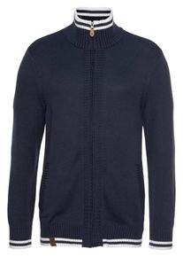Rhode Island, Herren Strickjacke, Nachtblau / Weiß