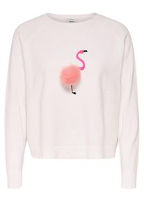 Only, Damen Pullover 'onlVALLY', Rosa / Wei&szlig;