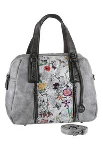 Rieker, Damen Henkeltasche, Grau / Schwarz / Silber