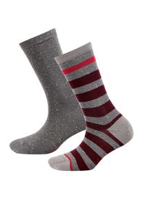 Esprit, Damen Socken, Grau / Dunkelrot