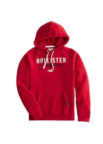 Hollister, Herren Sweatshirt 'ICONIC TECH LOGO PO', Rot