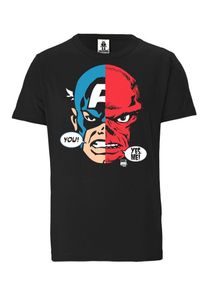 logoshirt, Herren T-Shirt, Himmelblau / Rot / Schwarz / Weiß
