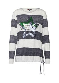 Street One, Damen Shirt 'QR Nevia', Basaltgrau / Hellgrau