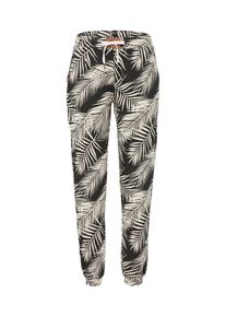 Iriedaily, Damen Bedruckte Baumwollmix-Hose 'La Palma', Creme / Schwarz