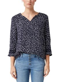 s.Oliver RED LABEL, Damen Bluse, Kobaltblau / Weiß