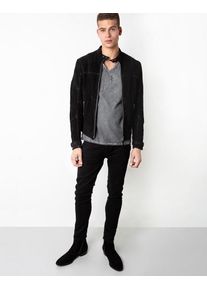 tigha, Herren Wildlederjacke 'Broderick', Schwarz