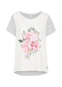 soyaconcept, Damen T-Shirt 'SUE 28', Graumeliert / Rosa / Wei&szlig;