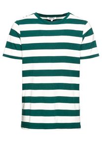 ABOUT YOU, Herren T-Shirt 'Leonard', Dunkelgrün / Weiß