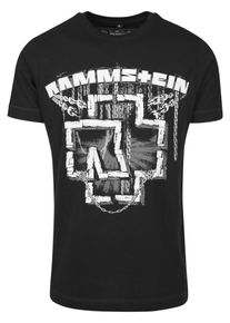 Mister Tee, Herren T-Shirt 'Rammstein In Ketten', Schwarz / Wei&szlig;