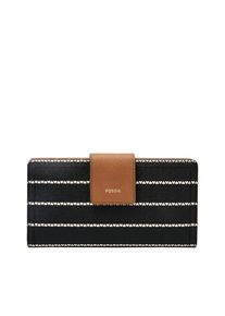 Fossil, Damen Geldbörse 'Logan', Cognac / Schwarz / Weiß