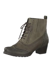 Marco Tozzi, Damen Stiefeletten, Brokat / Anthrazit / Khaki