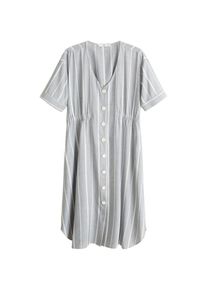Mango, Damen Kleid 'Snake-h', Grau / Weiß