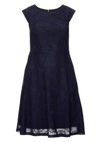 sheego Style, Damen Spitzenkleid, Marine