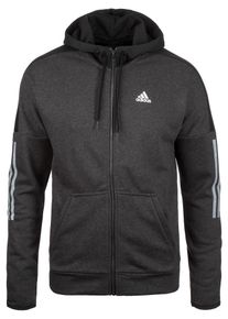 adidas Performance, Herren Trainingsjacke 'MEN SOLID LOGO FULLZIP FLEECE', Anthrazit / Schwarz
