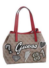 Guess, Damen Shopper 'Vikky', Hellbraun / Rot