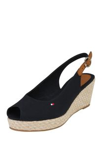 Tommy Hilfiger, Damen Slingpumps 'ICONIC ELBA', Hellbeige / Nachtblau / Braun