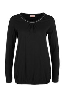 TRIANGLE, Damen Langarmshirt, Schwarz / Silber