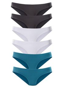 Vivance, Damen Bikinislips (6 Stck.), Petrol / Schwarz / Wei&szlig;