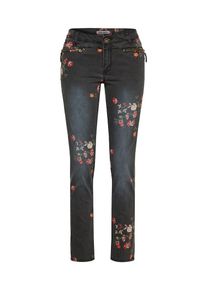 Garcia, Damen Hose 'Rachelle', Grey Denim / Rot