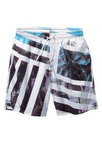 Buffalo, Herren Badeshorts, Blau / Schwarz / Weiß