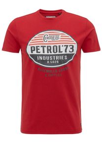 PETROL INDUSTRIES, Herren T-Shirt, Anthrazit / Rot / Wei&szlig;