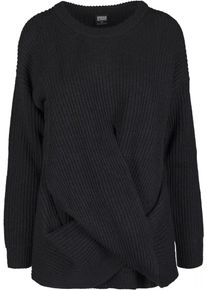 Urban Classics Curvy, Damen Pullover 'Ladies Wrapped Sweater', Schwarz