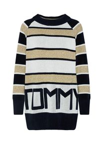 Tommy Hilfiger, Damen Pullover, Navy / Gold / Offwhite