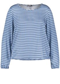 SAMOON, Damen Bluse, Nachtblau / Hellblau / Hellgrau