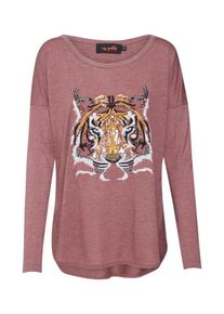 miss goodlife, Damen Langarmshirt 'Tigerhead', Rosé
