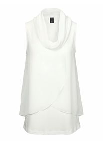Heine, Damen Shirttop mit Chiffon, Offwhite