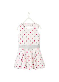 Vertbaudet, Mädchen Kleid, Grau / Pink / Weiß