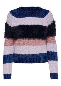 Only, Damen Pullover 'JOELLE', Blau / Rosa / Schwarz / Weiß
