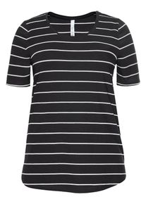 sheego Casual, Damen T-Shirt, Schwarz / Weiß