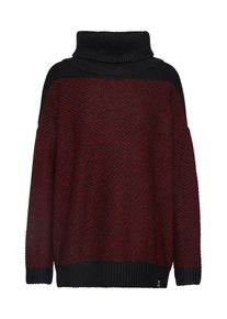 Iriedaily, Damen Pullover 'Block Turtle Knit', Dunkelgrau / Dunkelrot