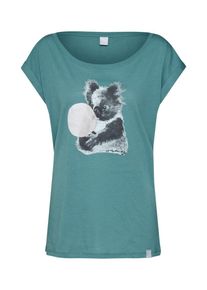 Iriedaily, Damen Shirt 'Koala Bubble Tee', Petrol / Wei&szlig;