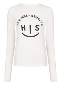 H.I.S. HIS JEANS, Damen Longsleeve, Wei&szlig;