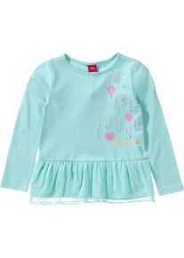 s.Oliver Junior, Mädchen Longsleeve mit Mesh-Volant, Mint / Orange / Pink / Silber