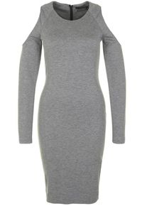SET, Damen Schulterfreies Jerseykleid, Graumeliert