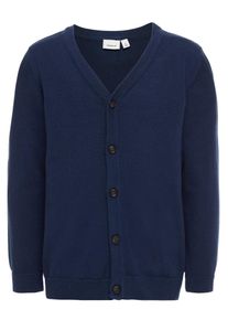 name it, Strick-Cardigan Lang&auml;rmeliger, Blau / Dunkelblau