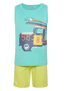 name it, M&auml;dchen Shorts 'NMFSALLI TWIATINNA', T&uuml;rkis / Gelb